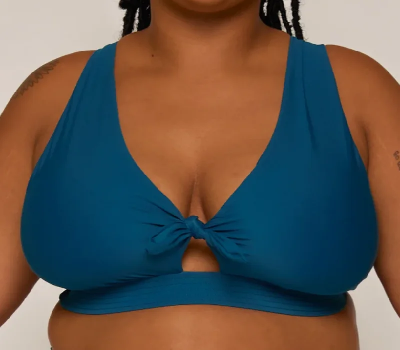 DOTTIE TIE BIKINI TOP AMALFI BLUE