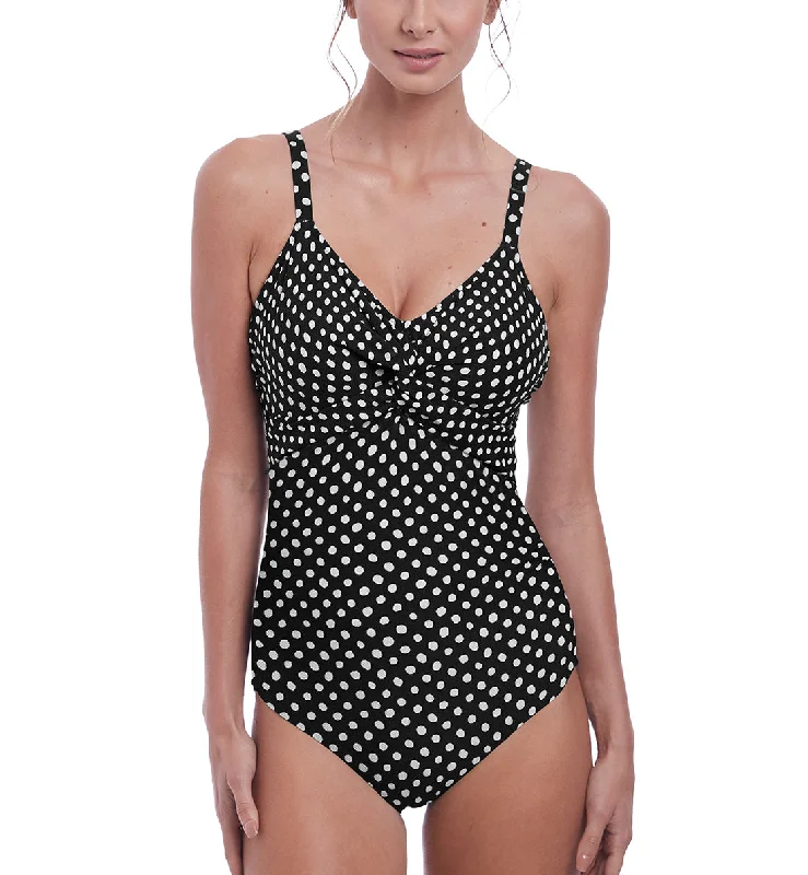 Fantasie Santa Monica Twist Front Underwire Swimsuit (6728) - Black/White