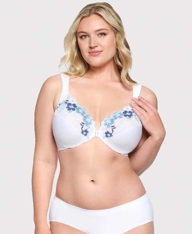 Front-Closure Cotton WonderWire Bra White