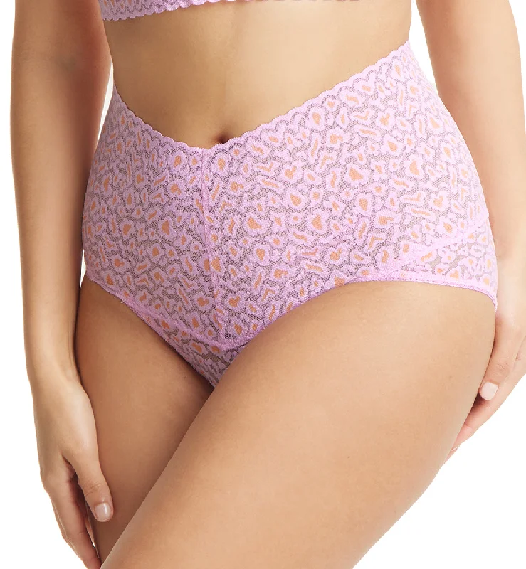 Hanky Panky Cross Dyed Leopard Retro V-kini (7J2121) - Rose/Orange Blossom