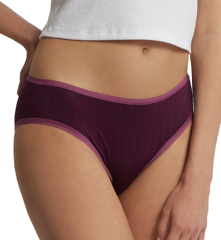 Hanky Panky MoveCalm Ruched Back Brief (2P2184) - Dried Cherry/Damson Plum