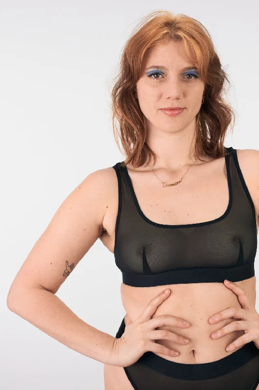 La Fille d'O: Ramble On Wireless Bra - Black