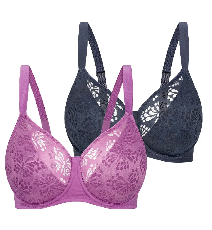 LACY MINIMISER TWIN PACK BRA