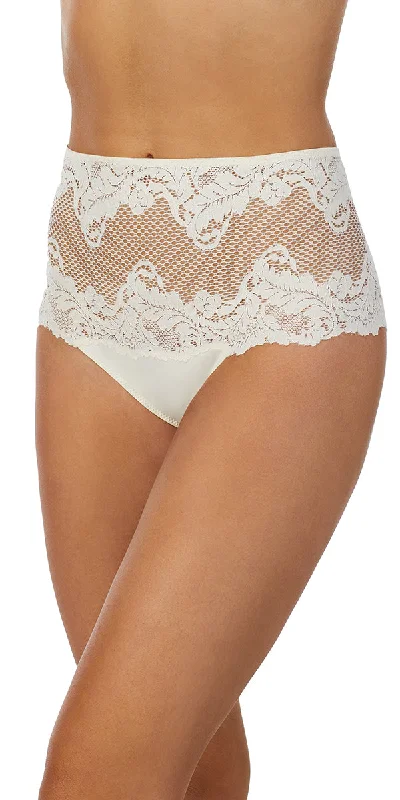 Le Mystere Lace Allure Buttercream High Waisted Thong Panty 7946