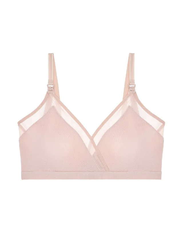 Mesh Trim Crossover Nursing Bra