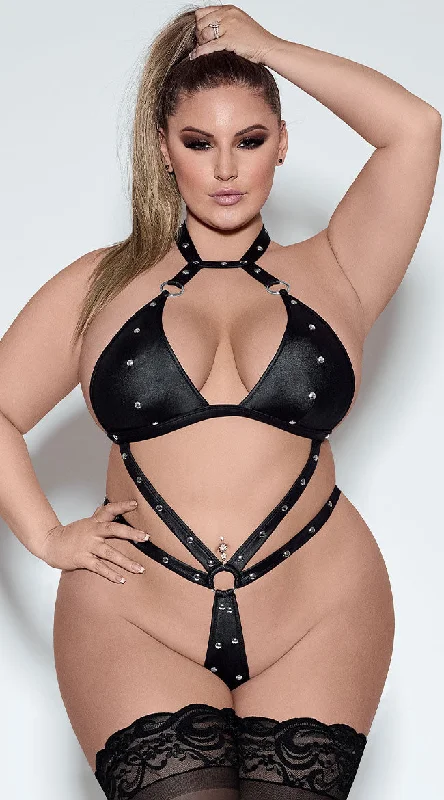 Plus Size Barbarella Studded Teddy