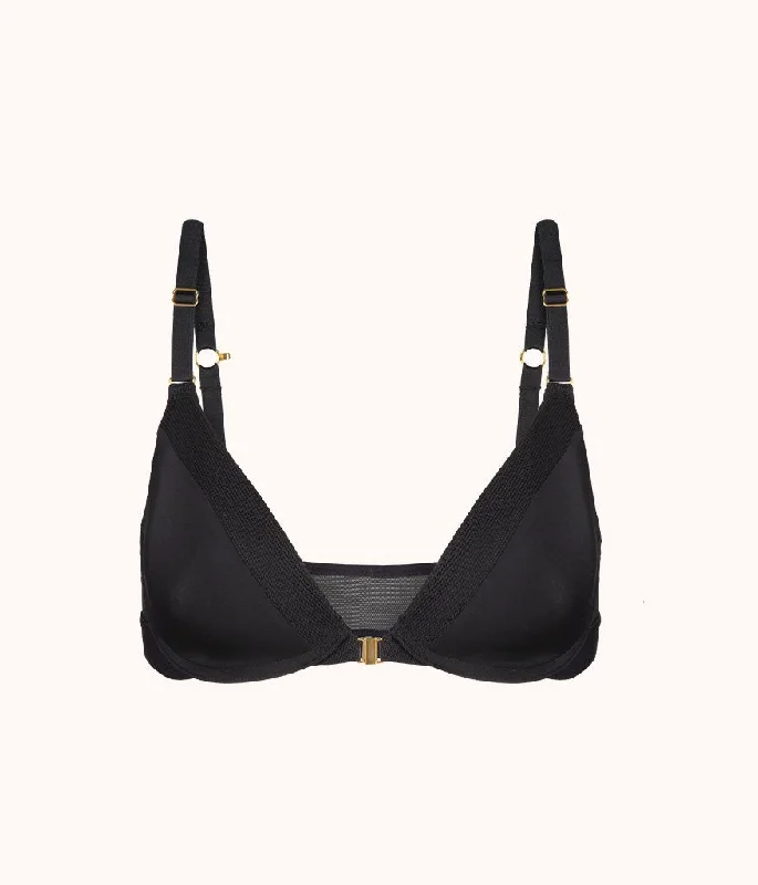 The Front Close No-Wire Bra: Jet Black