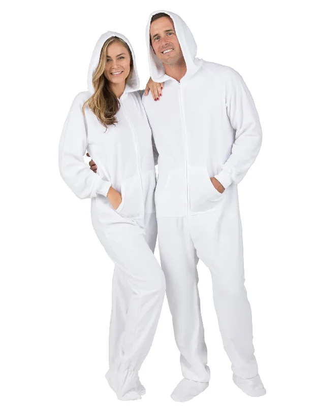 Arctic White Adult Hoodie Fleece Onesie