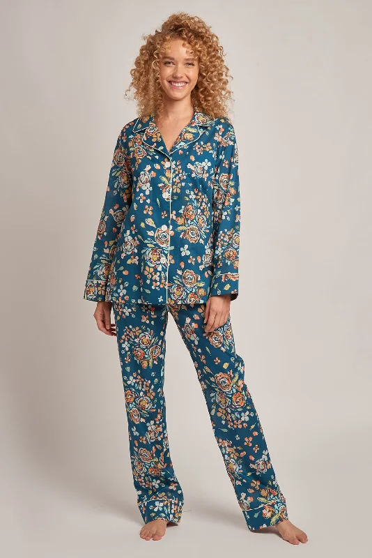 Cotton Voile Pajamas Teal Rose (Last Chance!)