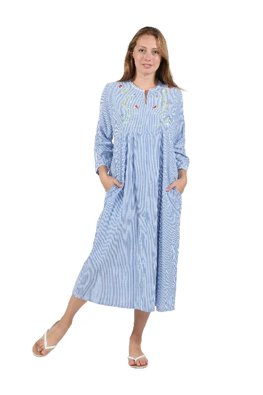 100% Cotton Seersucker Zip Front Robe