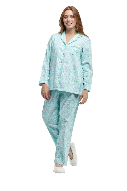 Wispy Floral Flannel Pajama Set