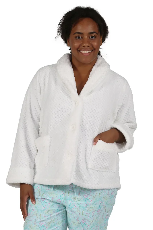 Plus Size Honeycomb Fleece Bed Jacket