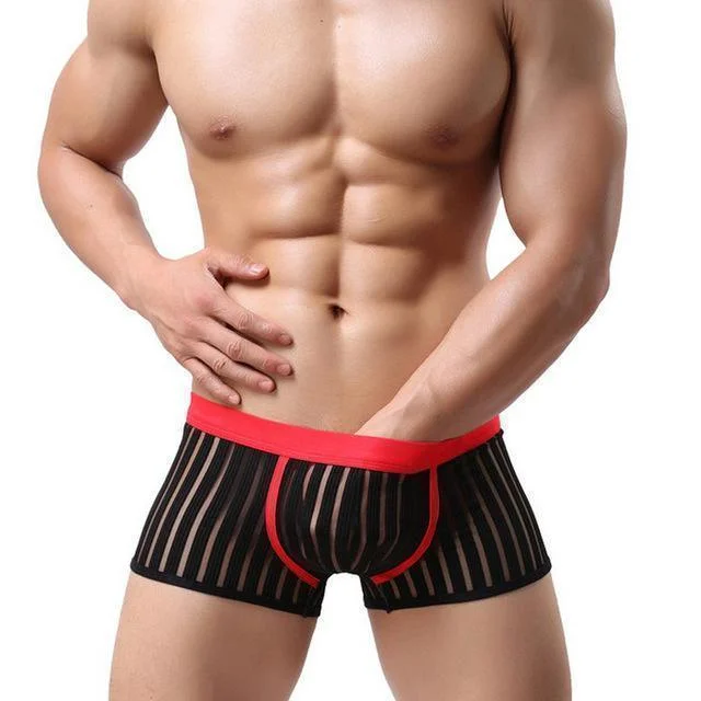 Underwear Mens Boxers Breathable U Convex Crotch Boxers Transparent