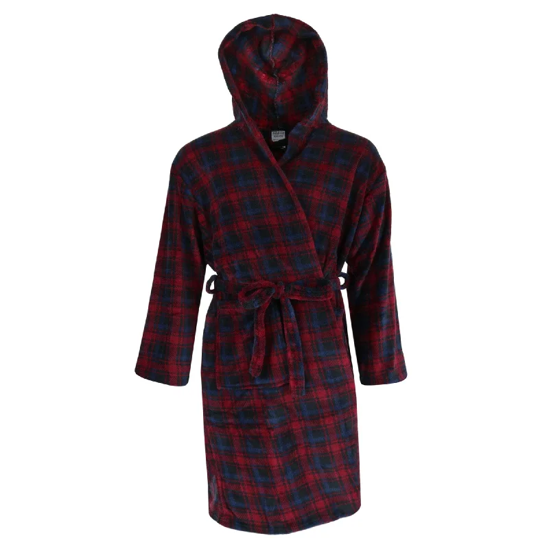 Wanted Men's Fleece Hooded Flannel Robe